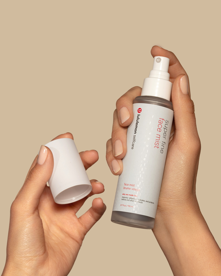 Lululemon Selfcare, face mist in hand