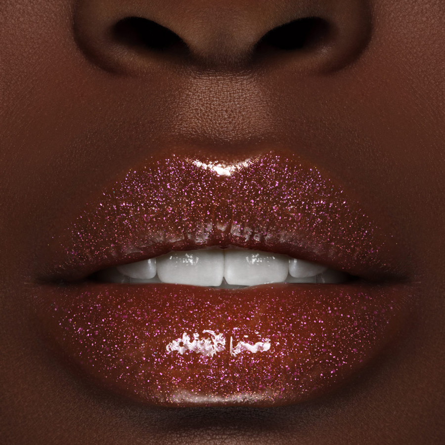 Beauty photograph of Pat McGrath Labs LUST: Gloss in Bronze Venus, macro lip