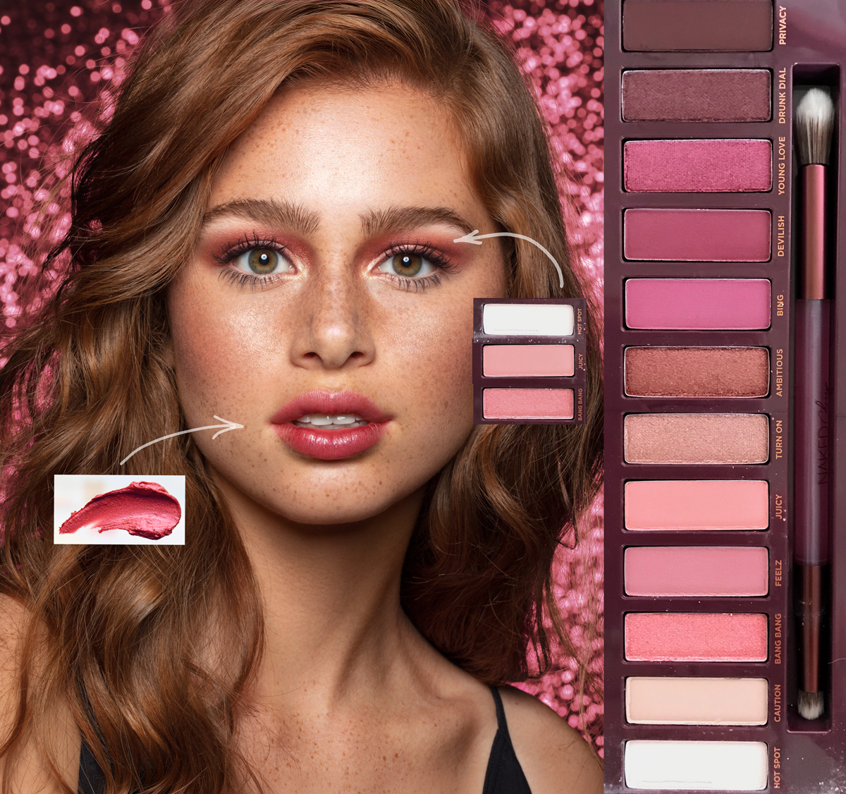 Macro beauty photograph of an Urban Decay Naked Cherry eye look
